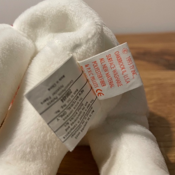 Ty Beanie Babies Valentino Bear White Red Heart 1994 – New Tag Protector VINTAGE - Picture 2 of 10